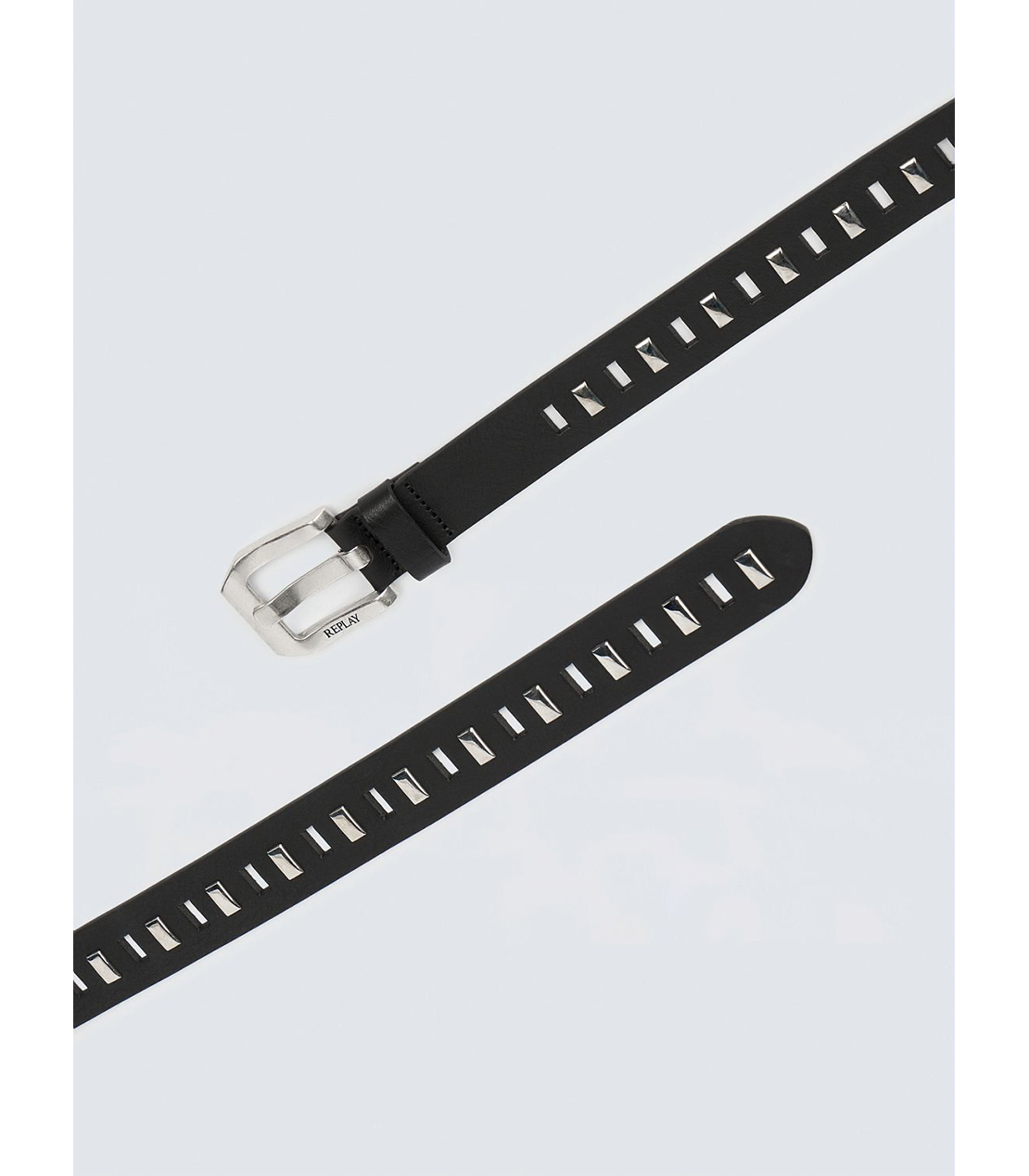 シルバースタッズレザーベルト 詳細画像 ブラック 2